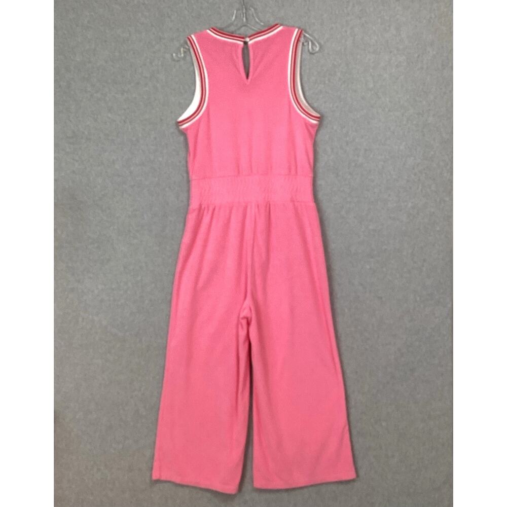 Juicy By Juicy Couture Y2K Crop Wide Leg Terry Cloth Jumpsuit Size M V Neck Pink - Picture 6 of 16
